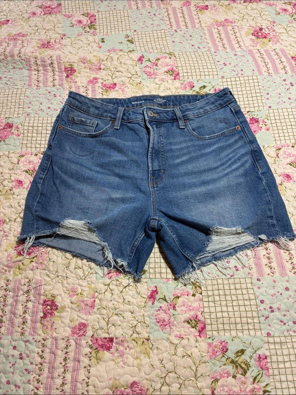 Old Navy Distressed Blue Denim Cutoff Shorts